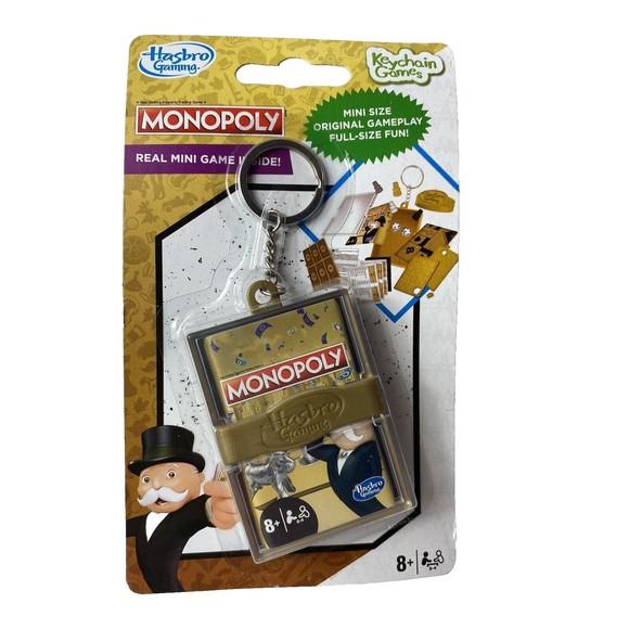 Toys Monopoly Real Mini Game Keychain Travel Hasbro Game Monopoly